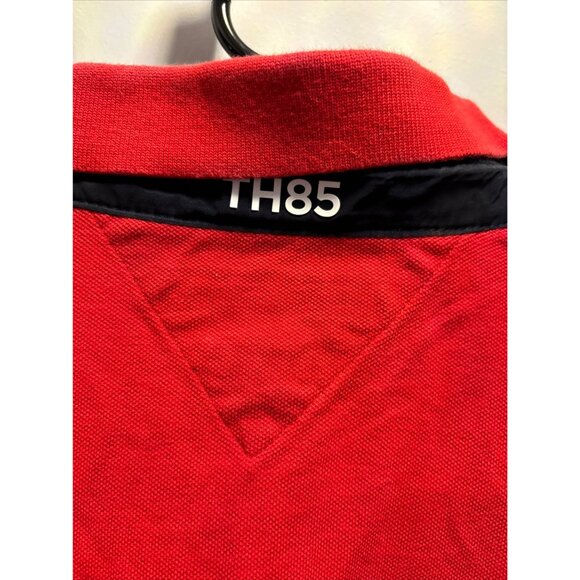 Tommy Hilfiger Mens Red/White/Blue Colorblock Polo Shirt Size M Stretch Cotton S - Picture 7 of 12